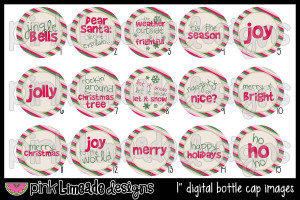 Season - Cute Christmas Lyrics & Sayings - 1 inch Digital Bottle Cap ...