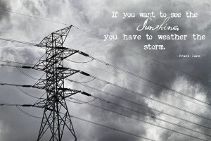 ... you want to see the sunshine, you have to weather the storm~Frank Lane