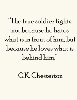 chesterton, quotes, sayings, true soldier, clever quote