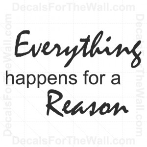 Details about Everything Happens for a Reason Inspirational Wall Decal ...