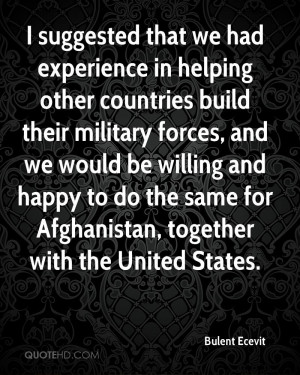 suggested that we had experience in helping other countries build ...