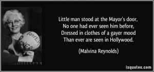 Little man stood at the Mayor's door, No one had ever seen him before ...