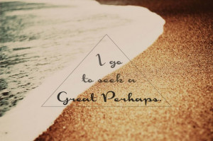 go to seek a Great Perhaps. John Green. Looking for Alaska. Quote.