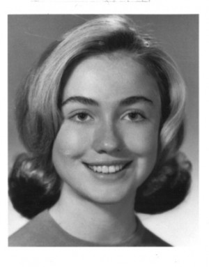 Hillary Clinton high school yearbook photo.