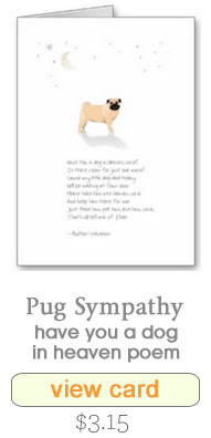 Pug - Dog - Little Dog Loss Poem Sympathy Card