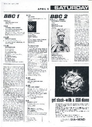 Here is the Doctor Who page from Saturday 5 th April 1969 , of the ...