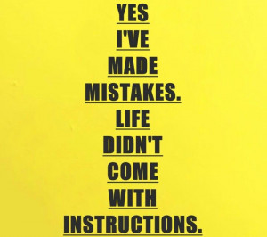 ... mistakes... for the perfect ones, please lend me an instruction book