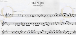 Sheet Music Avicii — The Nights for vocal, violin, viola, flute ...