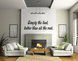 Black Simply The Best (Tina Turner) Lyric wall decal in a sitting room