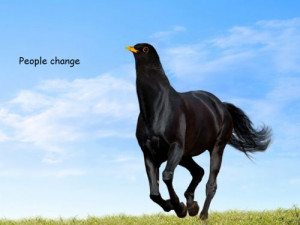 People change? But that is a horse...