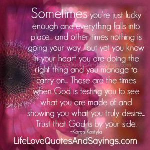 Trust That God Is By Your Side..