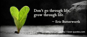 Don’t go through life, grow through life.