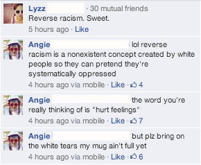 LOL stop no white privilege Reverse racism white tears