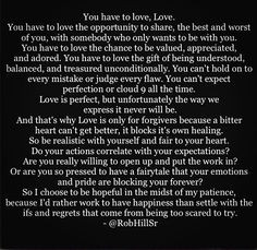 You have to love, Love. -Rob Hill Sr.
