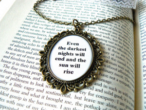 Les Miserables necklace. Spring, Mother's Day gift, quote jewelry ...