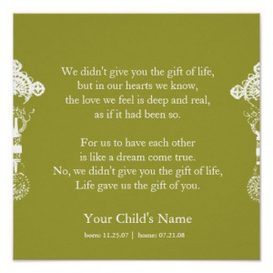 Adoption poem - personalized poster. This poem was on The Fosters - We ...