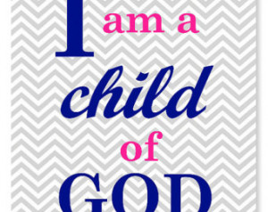 am a child of God Bible verse Gra y Navy Fuchsia Pink Chevron Girl ...