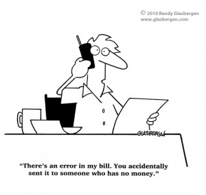 ... debt collector, general accounting, financial problems, billing error