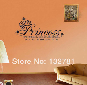 Princess Wall Quotes Vinyl Stickers Girl Kids Room Wall Decals Bed ...