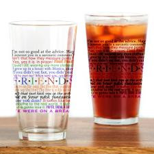 Friends TV Quotes Drinking Glass for