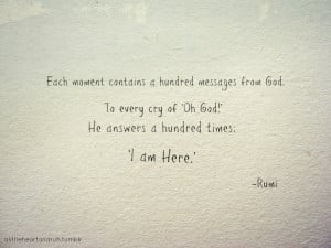 Motivational Quote By Rumi on the messages from God