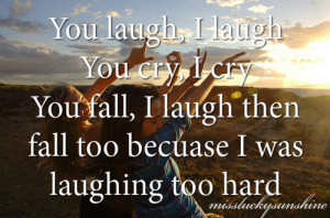 ... friend happy laugh cry fall laughing missluckysunshine miss lucky