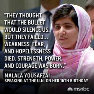 Malala Yousafzai quote. 