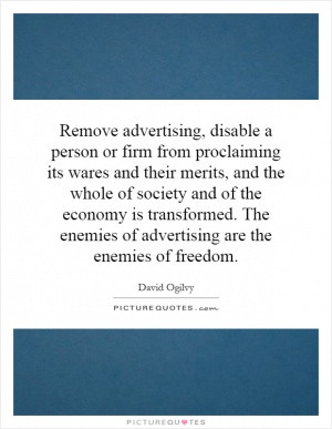 Remove advertising, disable a person or firm from proclaiming its ...