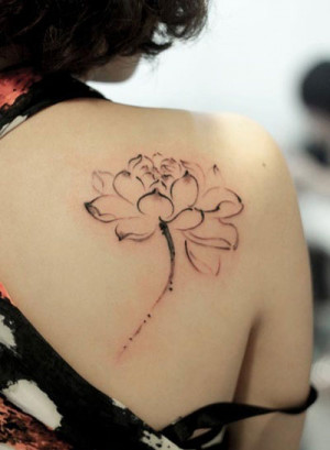简洁简单纹身图案,唯美纹身图案,纹身的女孩-盛开的 ...