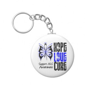 ALS Awareness Hope Love Cure Keychain