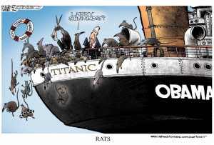 Cartoon of Rats Jumping Ship