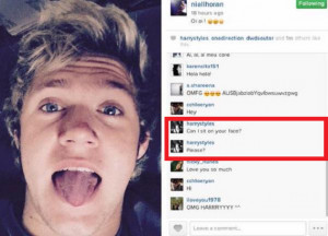 Harry Styles Posts A Rude Comment On Bandmate Niall Horan's Instagram ...