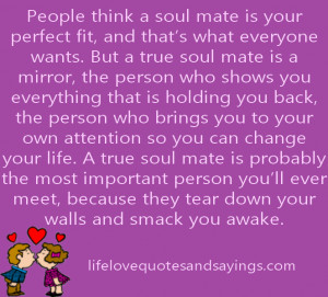 People Think A Soul Mate Is Your Perfect Fit..
