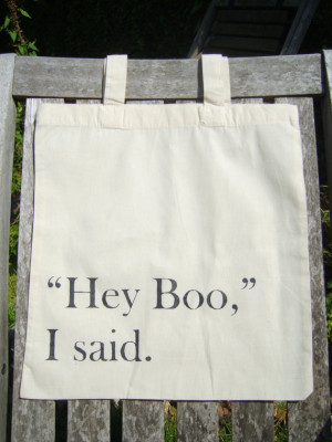 Harper Lee Hey Boo To Kill A Mockingbird Quote Book Bag Tote