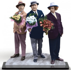 Three Stooges® with Flowers Photo Cutout
