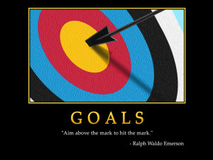 Motivational wallpaper on Goals : Aim above the mark to hit the mark ...