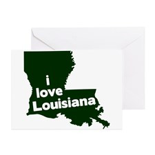 GREEN I love Louisiana Greeting Card for