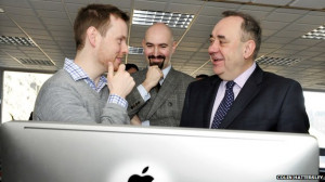 The first minister, right, meets new digital start-ups at Edinburgh's ...