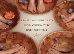 spa party feet in bowls