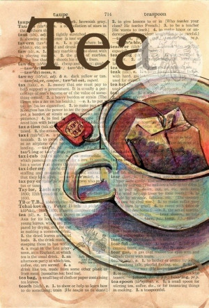 tea, vintage, words