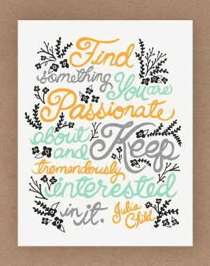 Chef, julia child, quotes, sayings, illustration print