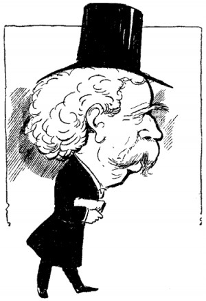 Caricature of Mark Twain from
