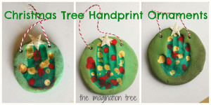 Create some cute handprint Christmas tree ornaments using green ...