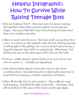 Helpful Infographic: How To Survive While Raising Teenage Boys