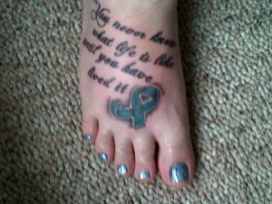 Cervical cancer tattoo and Marilyn Monroe quote. 