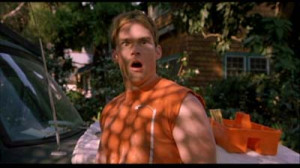 Stifler sees the DVD section at Blockbuster.