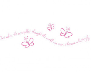 Butterfly Wall Decal Quote Letterin g Decor For Boy or Girl Baby ...