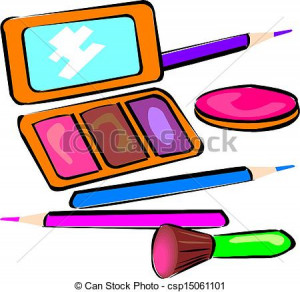 Vector Clipart of Makeup objects, vector illustration csp15061101 ...