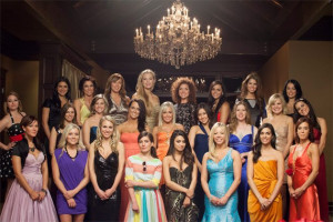 All of the bachelorettes before the rose ceremony. (Citytv)