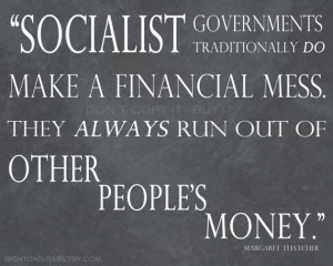 Margaret Thatcher Socialism Quote - Wall Art - 8x10